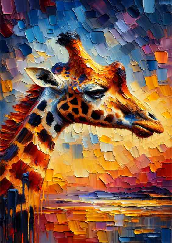 Giraffe Essence style of Palette Knife Oil Painting | Canvas