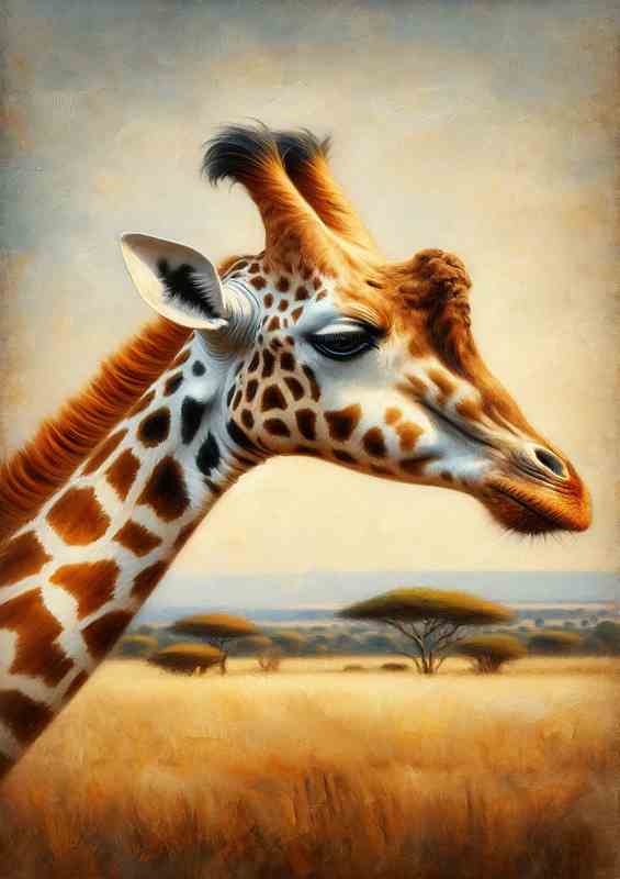 Grace head of a captivating Giraffe | Di-Bond