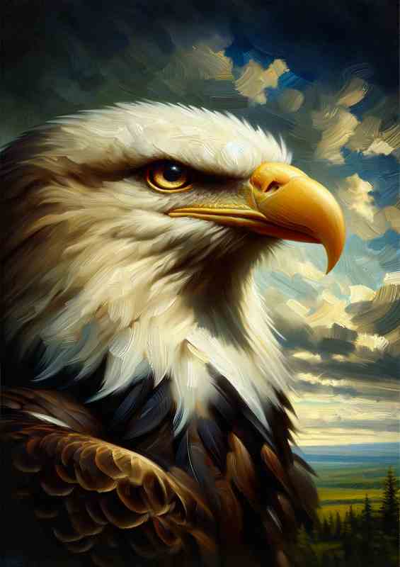 Majestic Eagle Vision classic oil painting style | Canvas