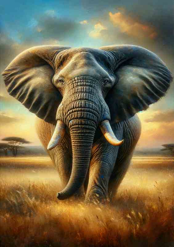 Majestic Elephant in Savannah Dawn | Di-Bond