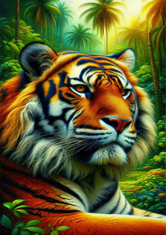 Majestic Tiger in Tropical Wilderness | Di-Bond