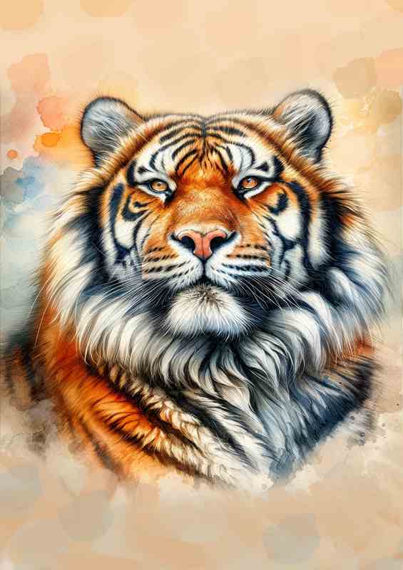 Majestic Tigers head Watercolor look art | Poster