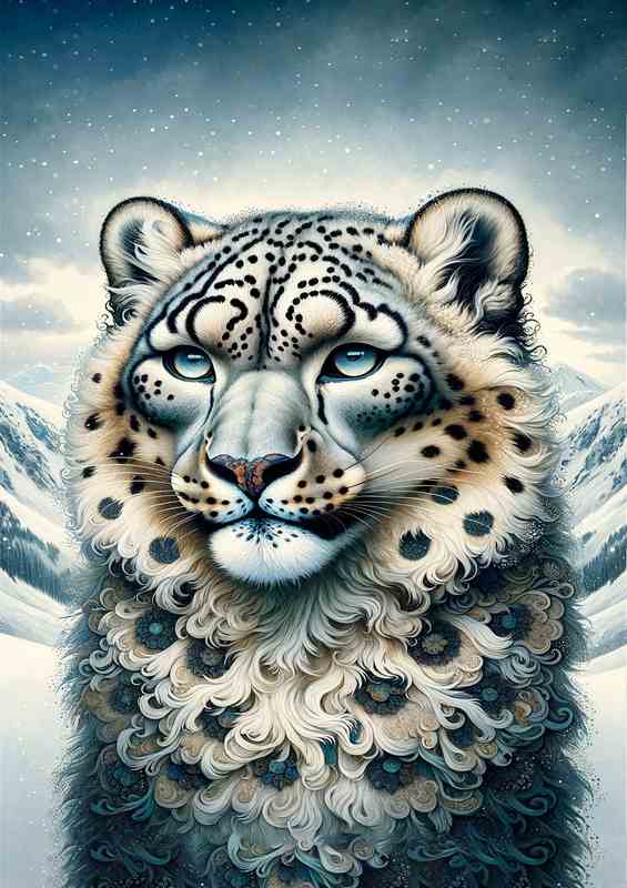 Mystical Snow Leopard Elegance | Poster