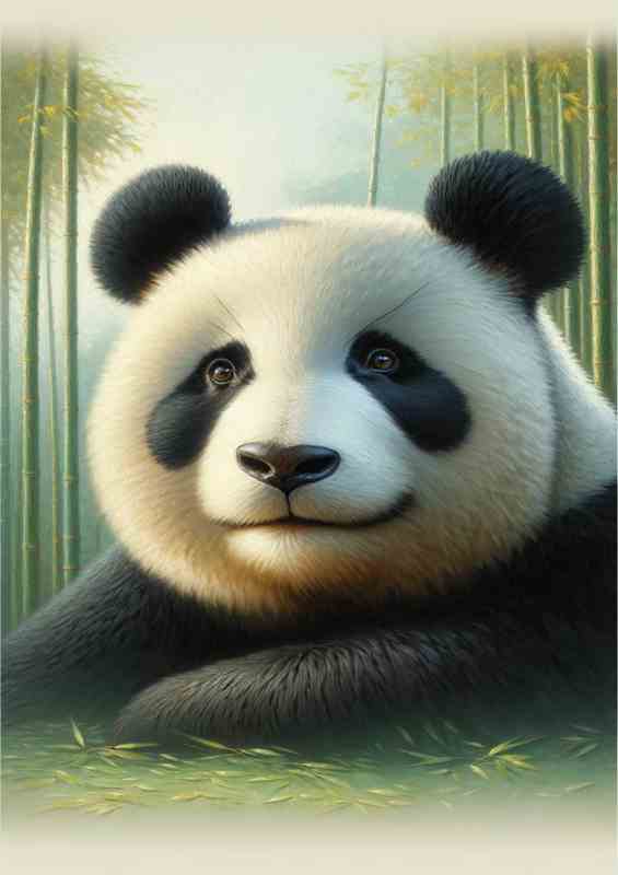 Panda Dream gentle panda painted style | Di-Bond