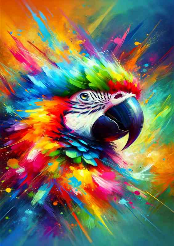 Parrot Splendor Abstract Color Explosion | Poster