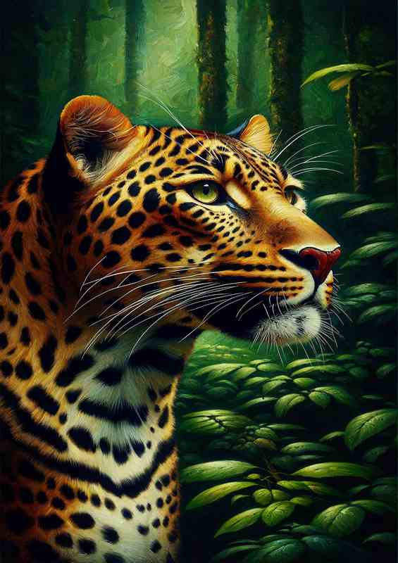 Regal Leopard in Lush Greenery | Poster