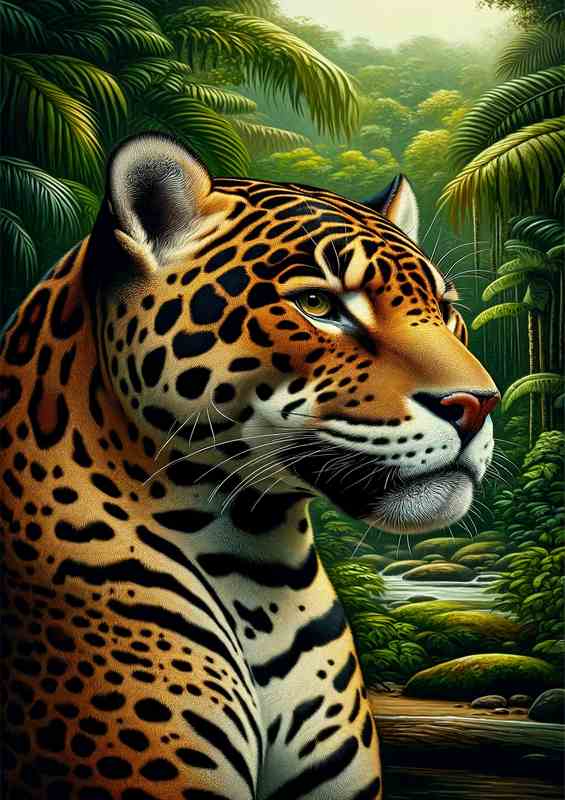 Sleek Jaguar in Jungle Ambiance | Canvas