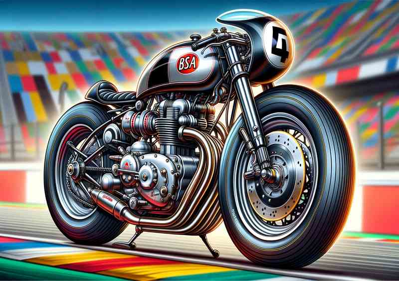 BSA Gold Star Motorcycle Art A cartoon style | Canvas