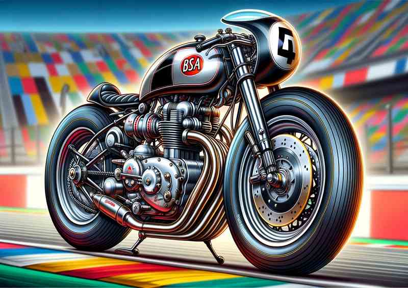 BSA Gold Star Motorcycle Art A cartoon style | Poster