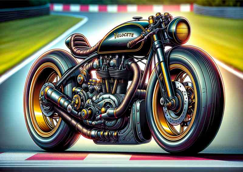 Cartoon Velocette Venom Motorcycle Art A cartoon style | Canvas