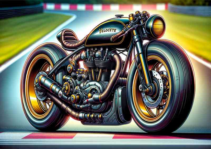 Cartoon Velocette Venom Motorcycle Art A cartoon style | Poster