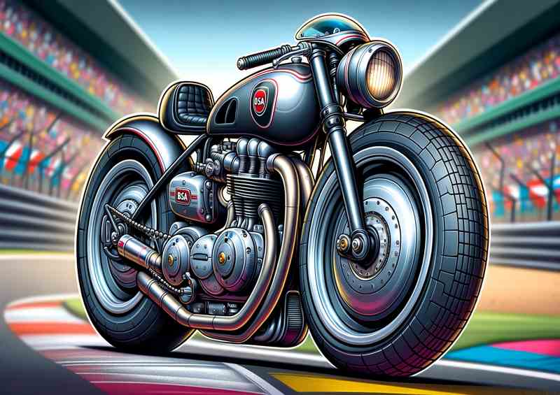 Cool Cartoon BSA Gold Star Motorcycle Art A cartoon style | Canvas