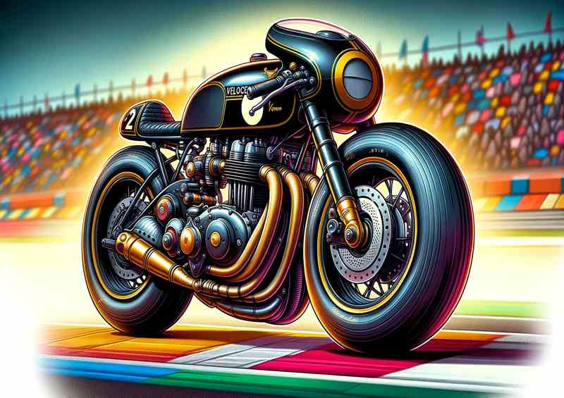 Cool Cartoon Velocette Venom Motorcycle Art A cartoon style | Canvas