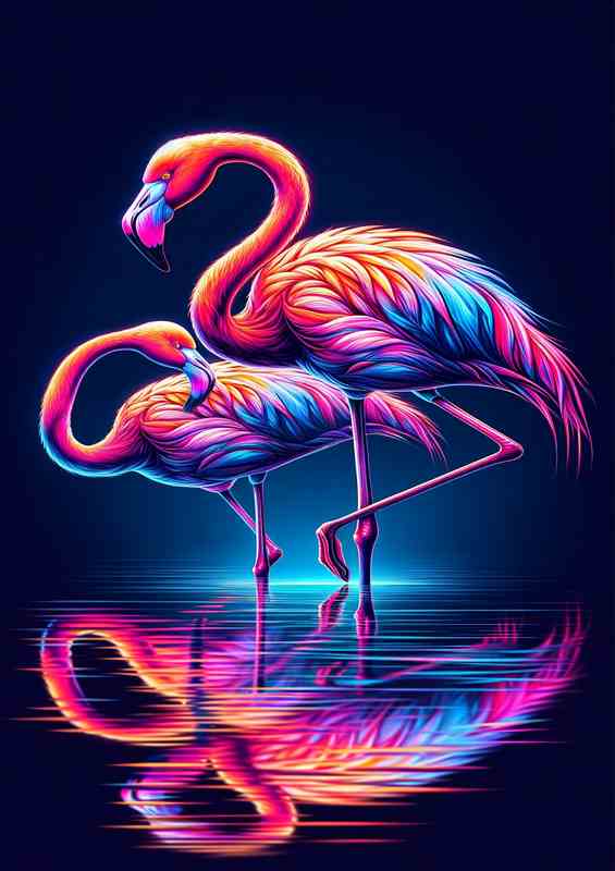 Neon Flamingo Sculpture