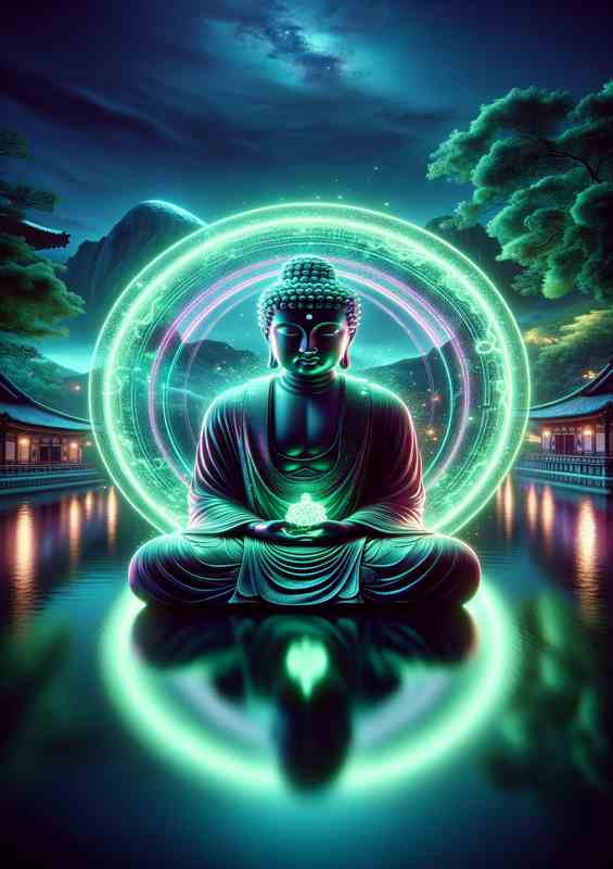 A closeup image of a Buddha figure in deep meditation | Canvas