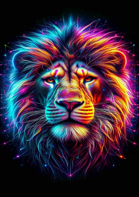 A majestic lions head with a powerful gaze | Poster
