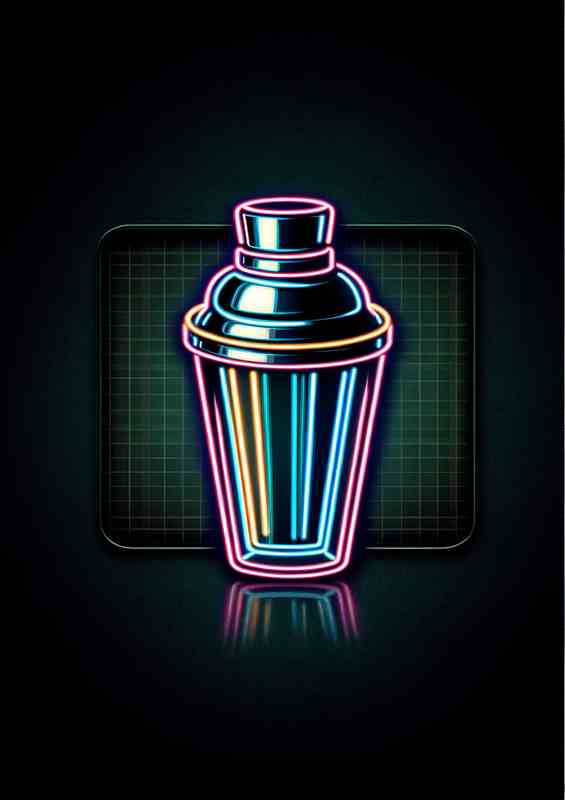 Cocktail Shaker Neon Art | Canvas (45 characters)