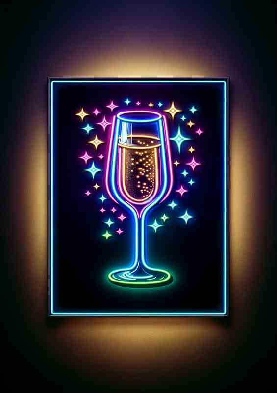 Luxuriouz Champagne Metal Poster for Home Bar