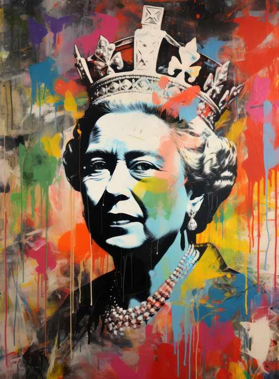 A painting of the queen graffiti style | Poster