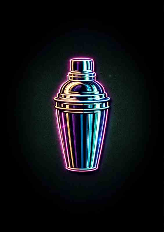 Cocktail shaker with no background ideal for a home bar | Poster