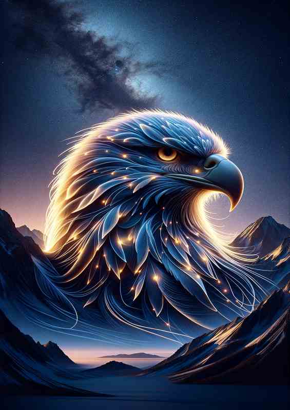 Glowing Feathered Eagle Poster
