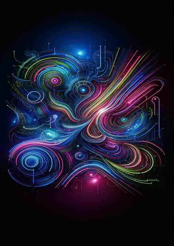 Neon themed painting featuring an abstract | Di-Bond