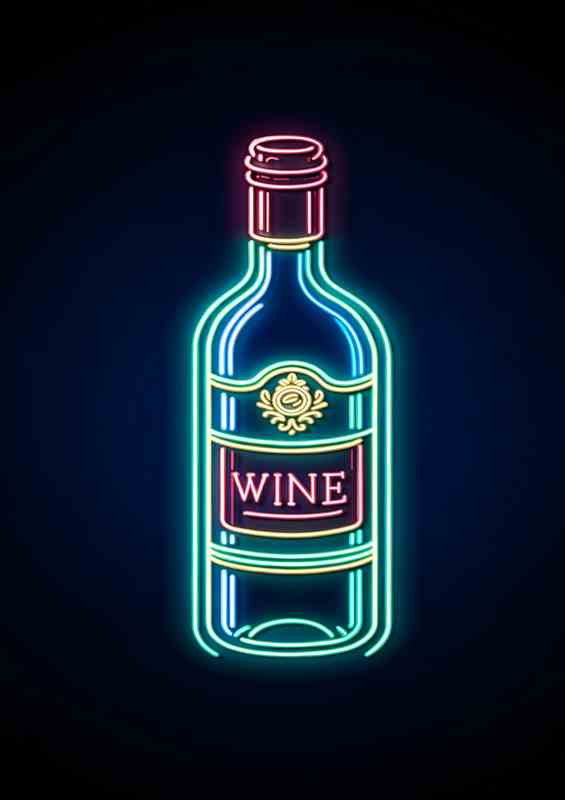 Wine bottle with no background perfect for a home bar | Poster