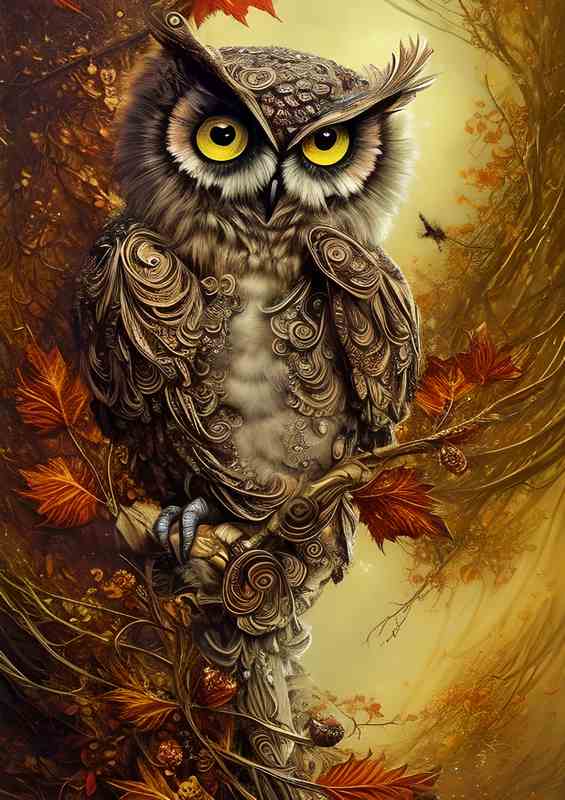 Owl With Glitter And Glamour | Canvas