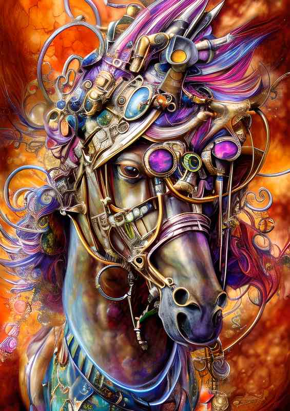 Steam Punk Beautiful Horse | Poster