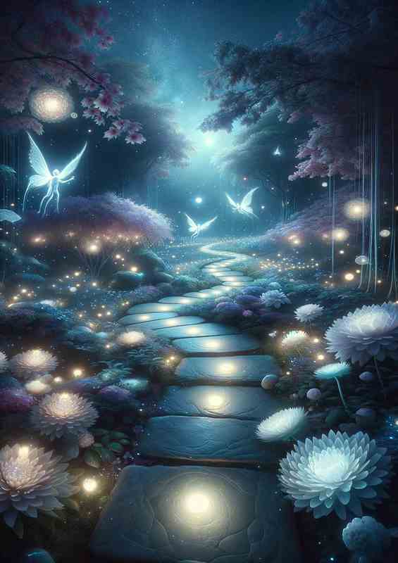 Celestial Garden Serenity soft glow of celestial bodies | Poster