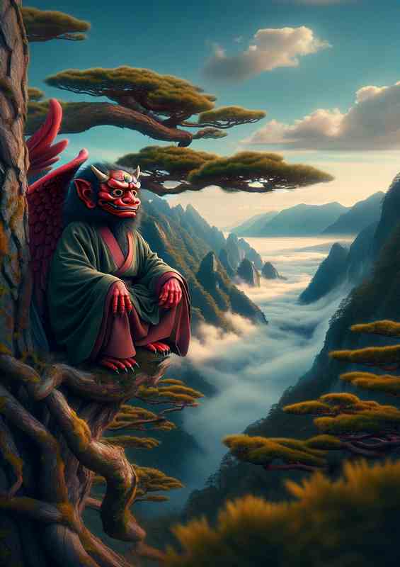 Whimsical Tengu Aerie | Metal Poster