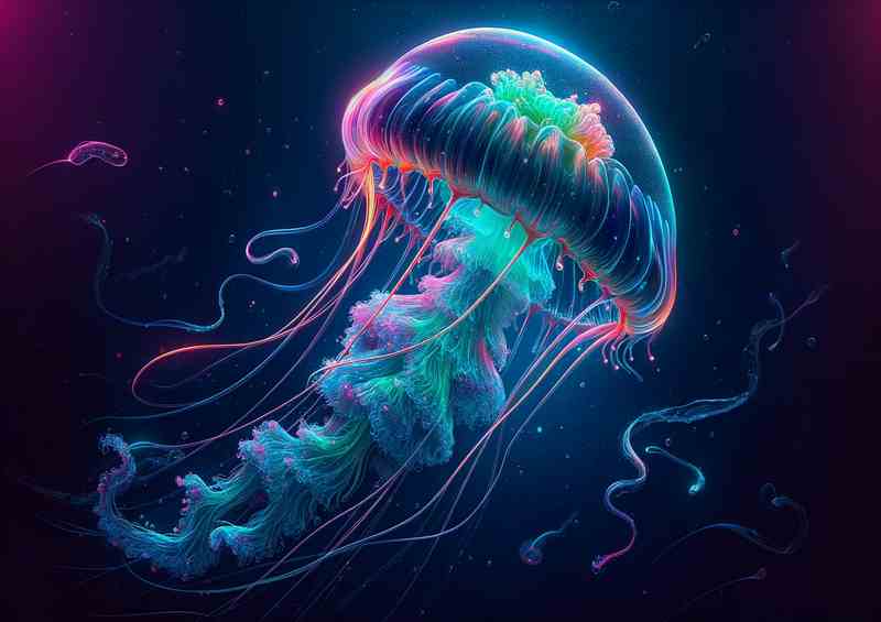 Neon Jellyfish | Metal Poster