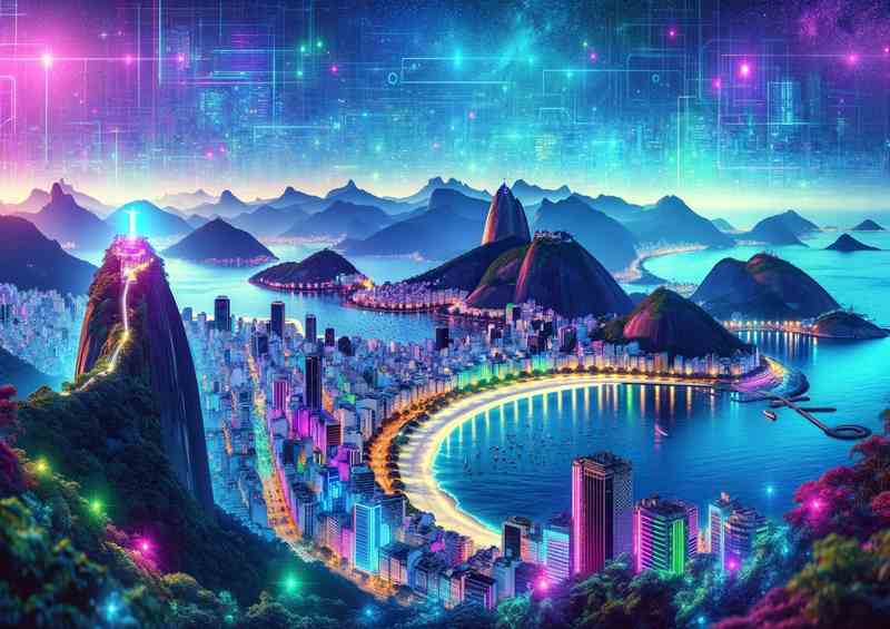 Rio Skyline Metal Poster