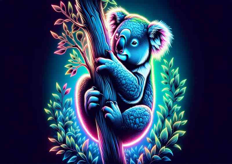 A serene koala clinging to a eucalyptus tree | Di-Bond