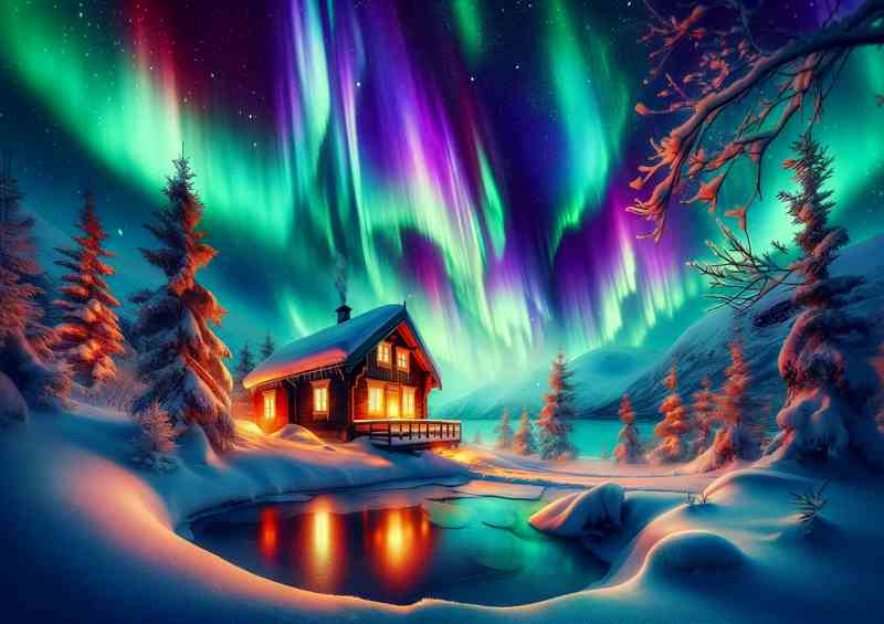 Arctic Symphony The Majestic Northern Lights in Norway | Metal Poster