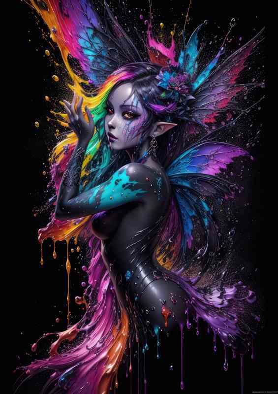 Fairy with fabulous colours splash art | Poster