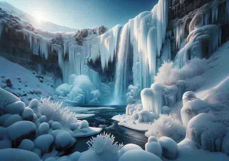 Crystal Silence An Icy Waterfall in Iceland | Di-Bond