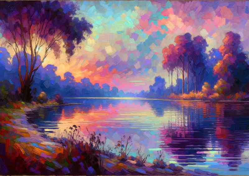 Quiet Reflection A Serene Lake at Dawn | Canvas