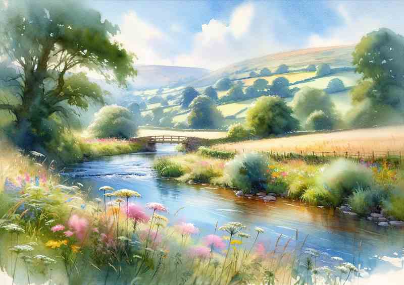 Summers Bliss A Countryside River | Di-Bond