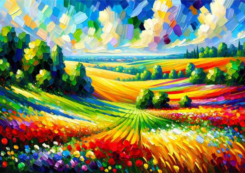 Vivid Summer A Countryside Expressionist Style | Poster