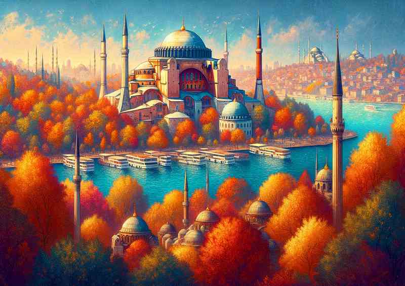 Autumn afternoon in Istanbul Turkey | Poster