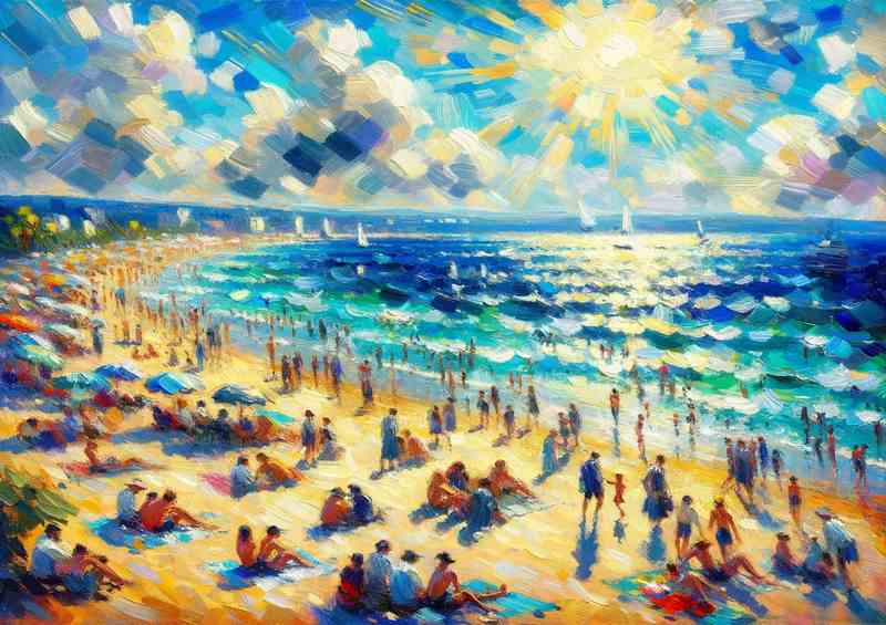 Summers Radiance A Beach Scene in | Poster