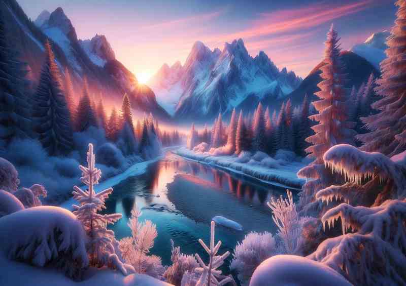 Frozen Majesty The Alpine Sunrise | Poster
