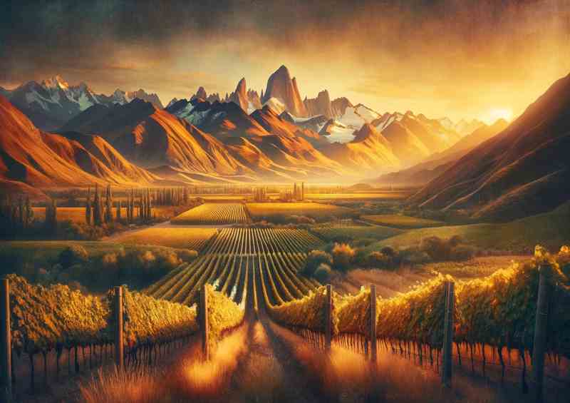 Summer evening in the vineyards of Mendoza Argentina | Poster