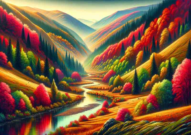Tranquil autumn day in the Carpathian Mountains Ukraine | Canvas
