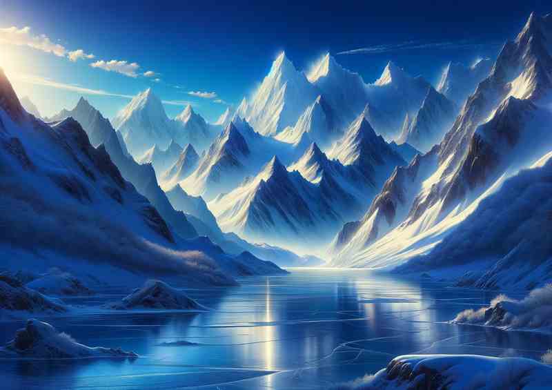 Whispers Winter A Serene Snowy Mountain | Metal Poster