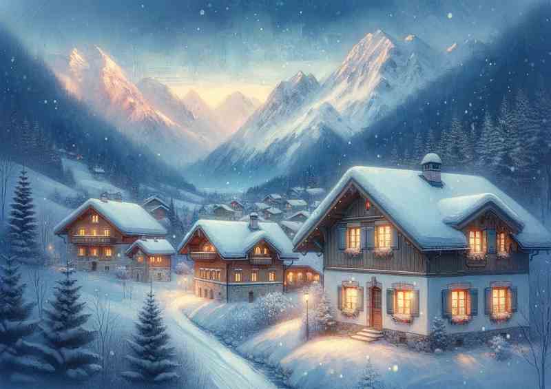 Winter Village Canvas