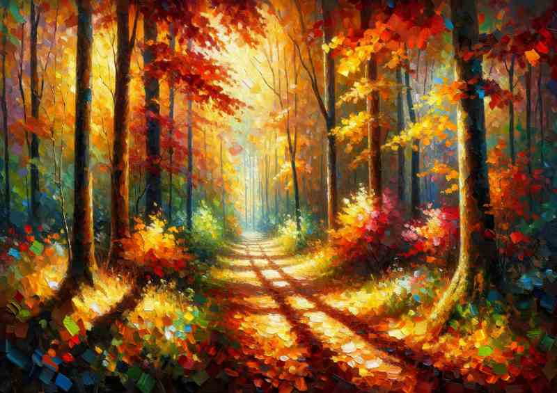 Autumns Majesty A Forest Path | Di-Bond