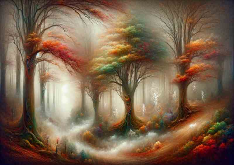 Autumns Mystery A Foggy Morning in Surrealist Style | Canvas