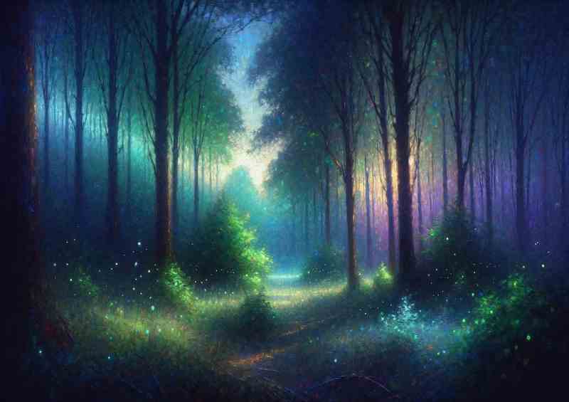 Mystical Twilight An Enchanted Forest Clearing | Canvas